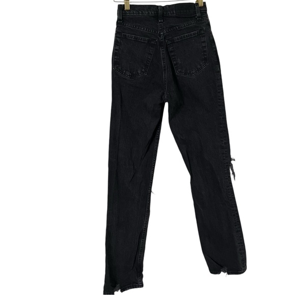 ABERCROMBIE & FITCH The 90’s Straight Ultra High Rise Black Distressed Jeans - Picture 8 of 10